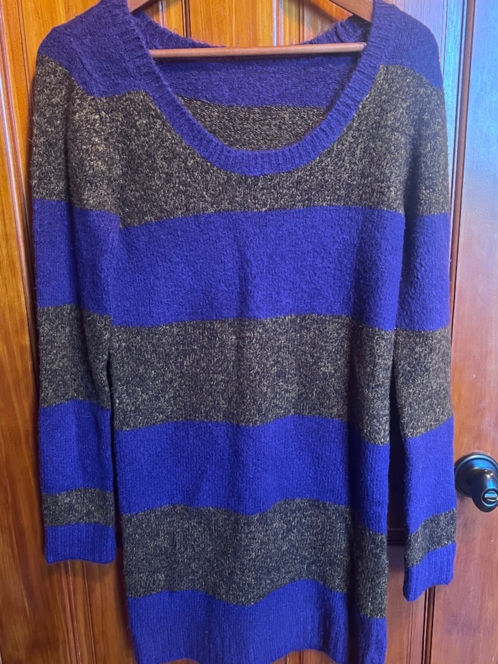 Arizona Jeans Co. Purple and Brown Striped Sweater